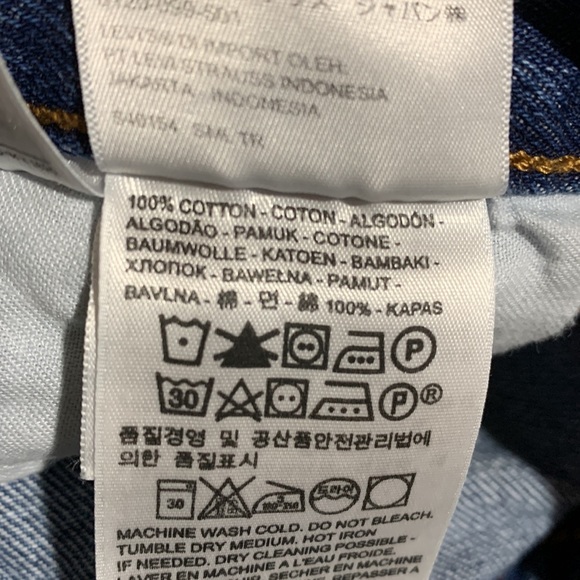 Levi Strauss Men's Jeans Button Fly Straight 501 Medium Wash W33xL34 - Picture 14 of 16